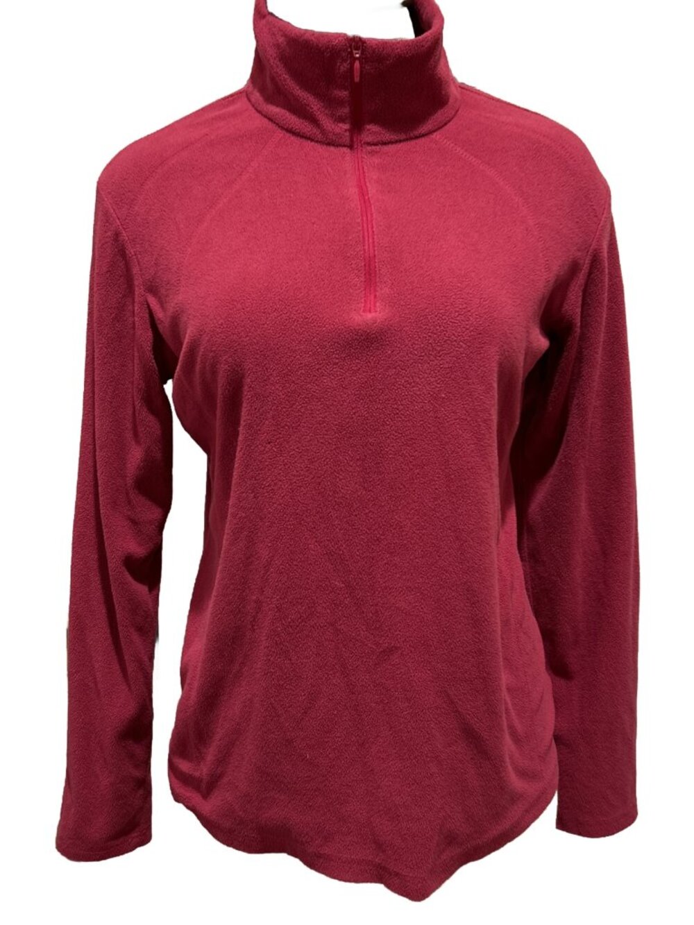 Columbia Sweater Womens LG Long Sleeve 1/4 Zip Fleece Pink Lightweight Stretch